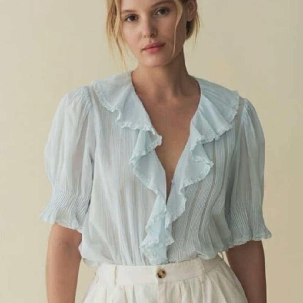 Doen Henri Top in Alice Blue XS